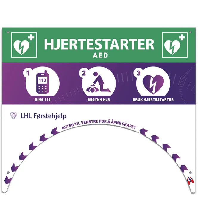 Hovedbilde Rotaid skilt hjertestarter LHL